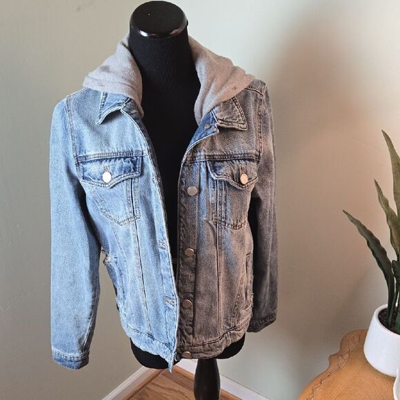 Blank NYC Jackets & Blazers - Blanc NYC Denim Jacket with Gray Hood
